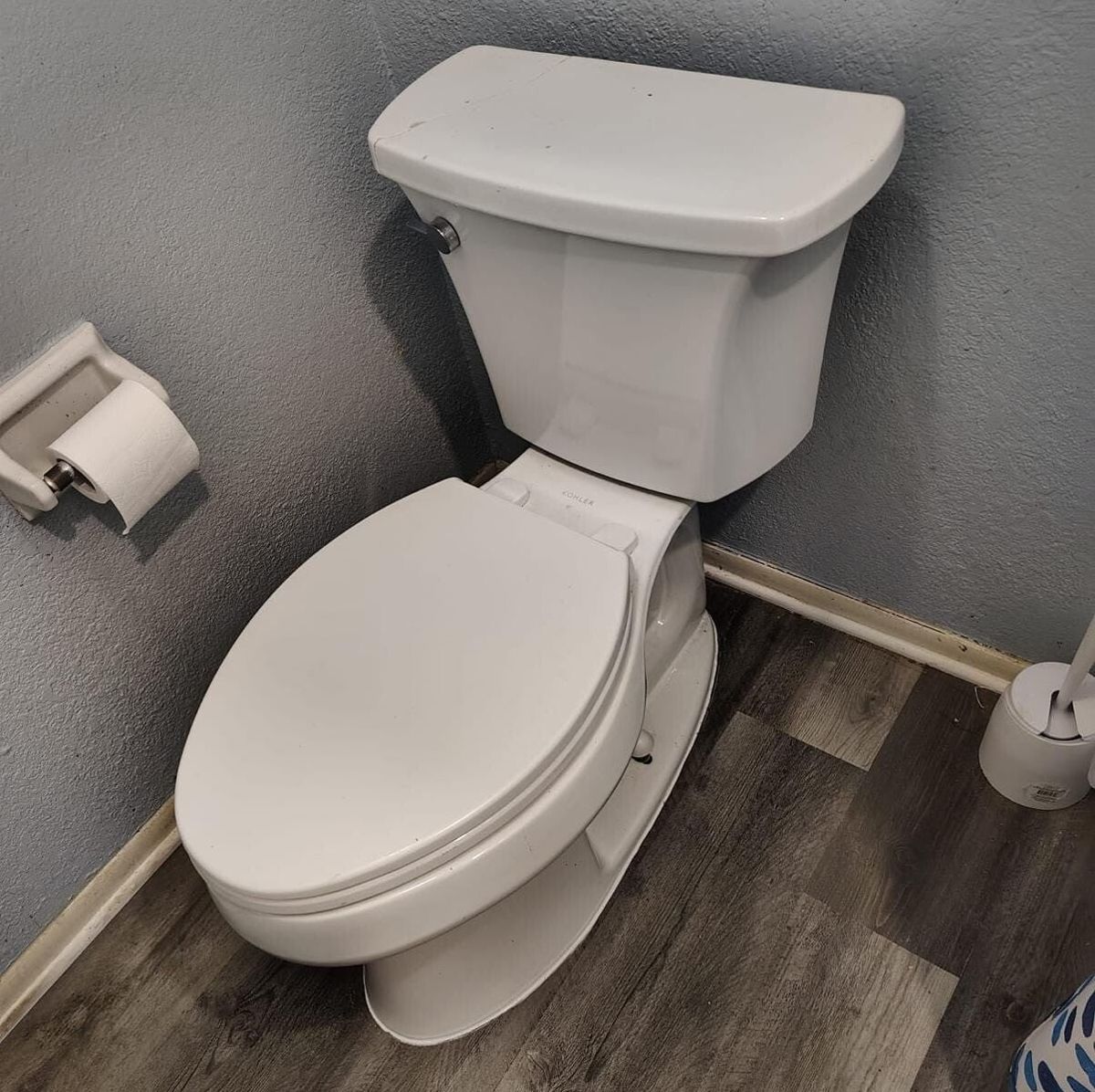 New toilet installed in a bathroom